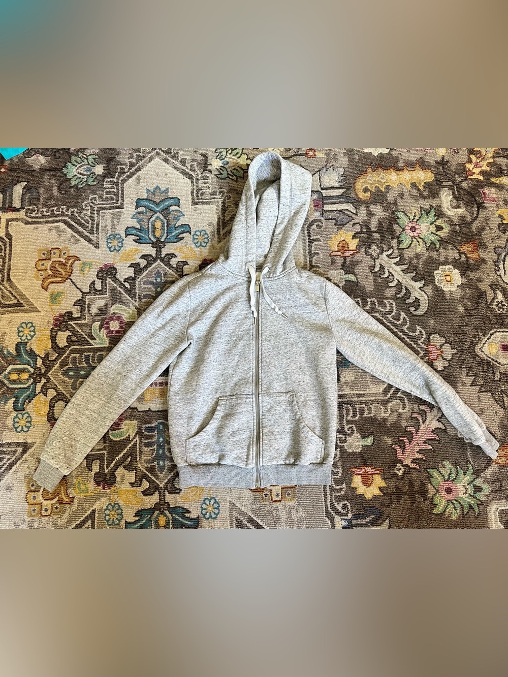 H&M Basic Heather Gray Full Zip Hoodie Sweatshirt Size XS